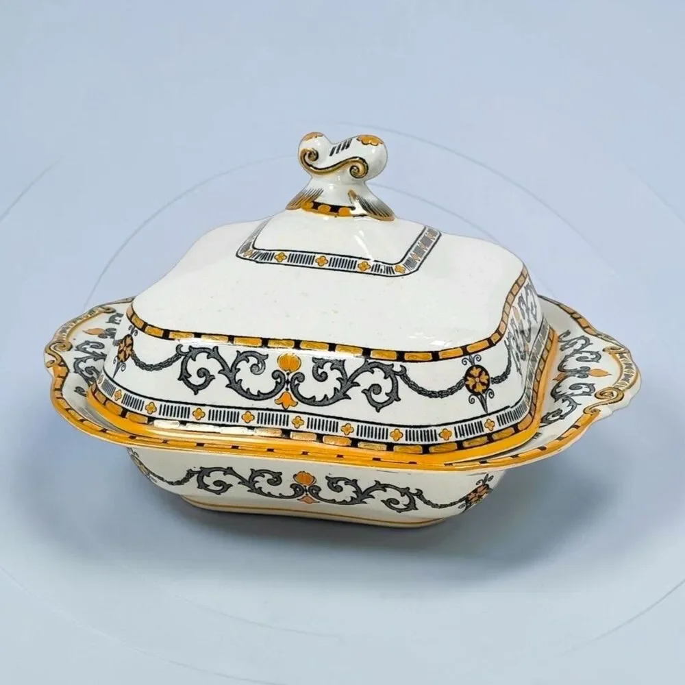 Vintage 1935 Ridgways Royal Semi Porcelain Covered Casserole Tureen England Rare